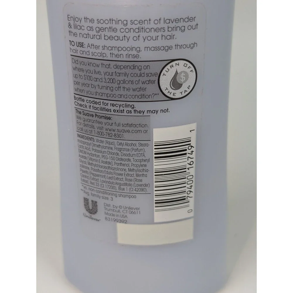 Suave Naturals Soothing Lavender Lilac Conditioner 12 oz Vintage Discontinued